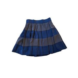 BCBGeneration Blue Colorblock Pleated Mini Skirt Size 2